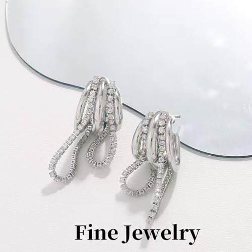 14K Gold Plated/White Golde Plated Triple Hoop Earrings for Women, Chunky Hoop Earrings Hypoallergenic CZ Drop Dangle Trendy Dainty Jewelry G Women3