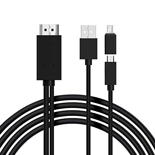 Cable adaptador micro USB a HDMI, MHL a convertidor HDMI con salida de audio para Android Samsung Galaxy S3 S4 S5 Note 2 Tab3 para HDTV (5 pines a 11 pines) Negro
