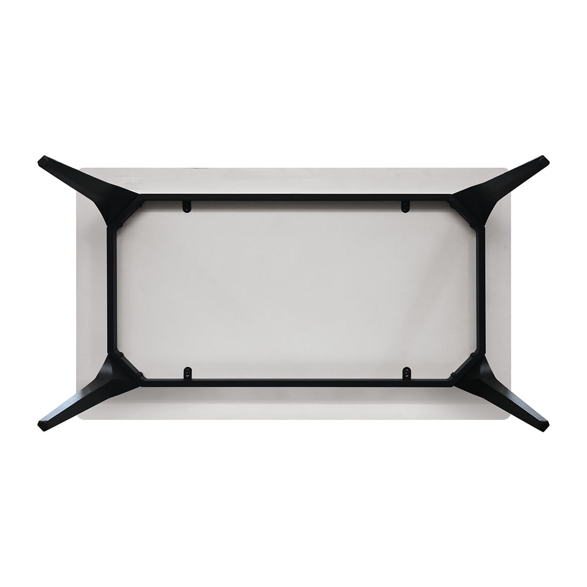 PAZZO DESIGN Tavolo Fisso Evelin, Piano Ceramica Bianco, Gambe in Metallo Nere, Cucina, Salotto, Ceramica, 140 x 80 x h76 cm - id_2299