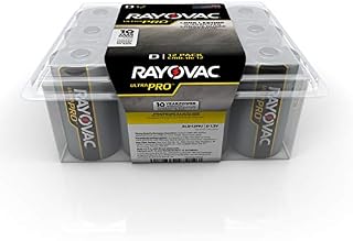 Rayovac Batteries ALD-12PPJ UltraPro Industrial Alkaline Battery, D Size, Standard, Black