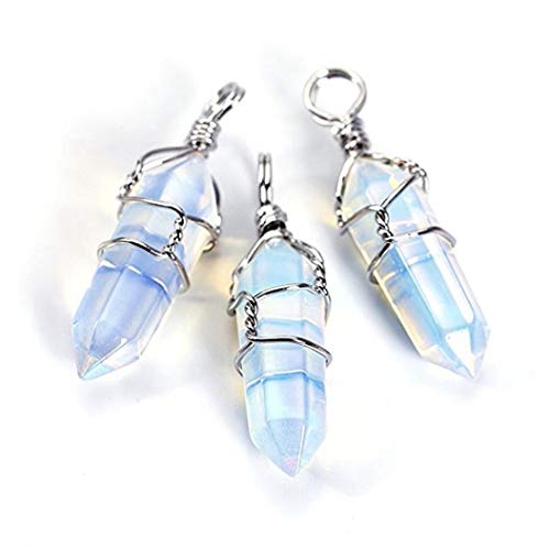 Lab Created Opal Gemstone Pendant Necklace Healing Crystal Reiki Chakra Gem Stones 18 Inch (1Pc) Women Girls Men Gifts Ggp-E11 #TOP3