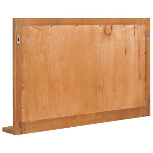 Yaff Wall Mirror With Shelf 39.4"X4.7"X23.6" Solid Teak Wood (33.88Lbs) #TOP3