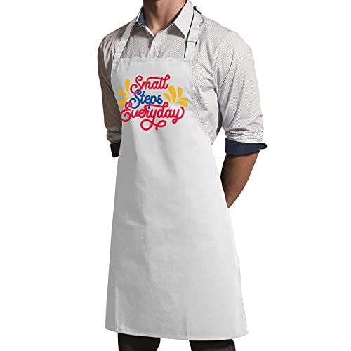 Tablier cuisine blanc coton premium typographie message motivation cadeau original - 3