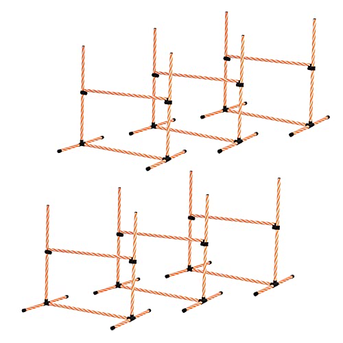 Pawhut 6 Piece Dog Agility Training Equipment With Hurdle Bag And Whistle, Orange And White #TOP25