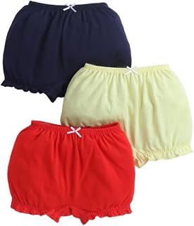 BUMZEE Girls Compact Cotton Solid Color Bloomers Pack of 3 Price In India