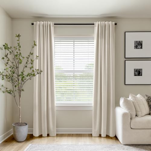 Linen Total Blackout Curtains for Bedroom 84 inch Long, Beige by 100% Blackout Shield - Used condition - Image 5