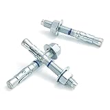 HROMIGRY 3/8' x 3' Concrete Anchors (50 Pack) 3/8 inch Wedge Anchors Bolts Zinc Plated