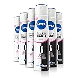 NIVEA Black & White Invisible Anti-Perspirant Spray Pack of 6 (6 x 250ml), 72hr Anti-Sweat Women's Deodorant Spray, No Stains on Black and White ClothesVisit the NIVEA Store