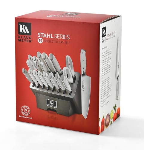 Klaus Meyer Stahl 19-Piece German Steel Kitchen Knife Block Set (White) by Klaus Meyer - Used condition - Image 9