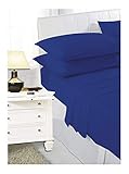 21FASHION Spannbettlaken, Polycotton, extra tief, für Einzelbetten, 122 cm, Doppelbett, King-Size, Super-King-Size, V-Form, Fitted Sheets Royal Blue Bunk, Bunk