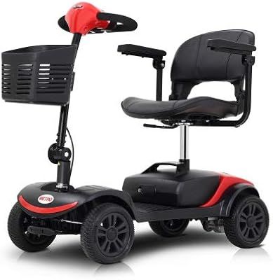 Metro Mobility - Electric Scooter for Adults & Seniors - Max Weight 260 lbs, Electric Scooter - for Traveling Seniors (Matte Red)