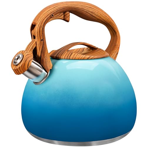 GGC 3.1QT Whistling Tea Kettle with Wood Handle