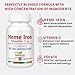 NEW ROOTS HERBAL Heme Iron Supplement | 4-in-1 Formula with Vitamin C, B12, Folate for Best Absorption | Raise Hemoglobin & Ferritin for Women & Men, Low-FODMAP (30 Capsules)
