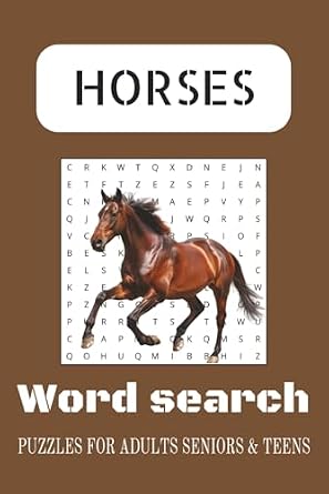 Horse Word Search Puzzle Book: Word Search with Easy to Read Print ...