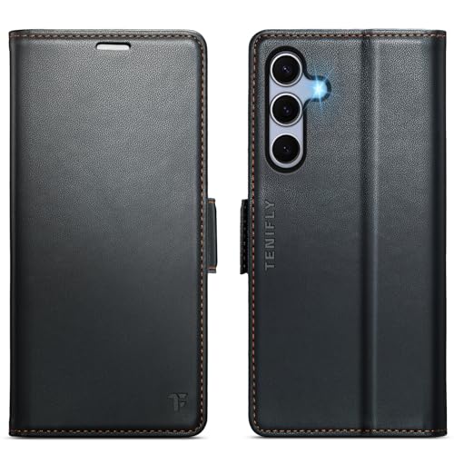 Tenifly for Samsung Galaxy S25 FE Case Wallet with RFID Blocking Card Holder, PU Leather Kickstand Protective Flip Phone Cover Fit for Galaxy S25 FE 6.7", Black