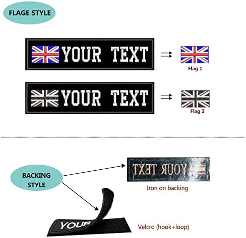 Custom Tactical Military Name PatchPersonalized British Flag Fastener Hook & Loop Name Patches for Multiple Clothing Bags Vest Jackets Work Shirts