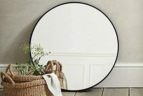 Deenz Black 40Cm Round Aluminium Frame Wall Mounted Mirror Bathroom Living Room Bedroom Home Décor