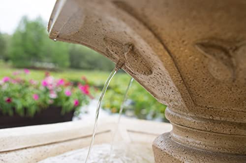 Kenroy Home 51032Sndst Riviera Outdoor Floor Fountain With Tan Finish, Traditional Style, 56" Height, 38" Width, 38" Depth Sandstone #TOP4