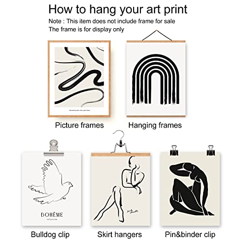 Boho Minimalist Abstract Wall Art Prints Set Of 6 Modern Aesthetic Neutral Black Art Woman Silhouette Matisse Posters For Bedroom Living Room Office Bathroom Wall Decor (8"X10" Unframed) #TOP2