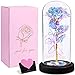 Produktbild Frasheng Ewige Rose im Glas mit LED-Licht,Die Schöne und das Biest Rose,Künstliche Blumenrose,Lampe der Rose,Galaxy Rose Blume,Geburtstagsgeschenk für Mama,Valentinstag,Jubiläum,21 * 11cm