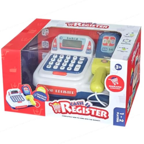 Image of SHAKTISM Cash Register with Lights & Sounds for Pretend Play Electronic Toy Set with Scanner Shopping Basket Grocery Best Gift for 3+ up Ages Kids Boys & Girls (Cash Register WR)