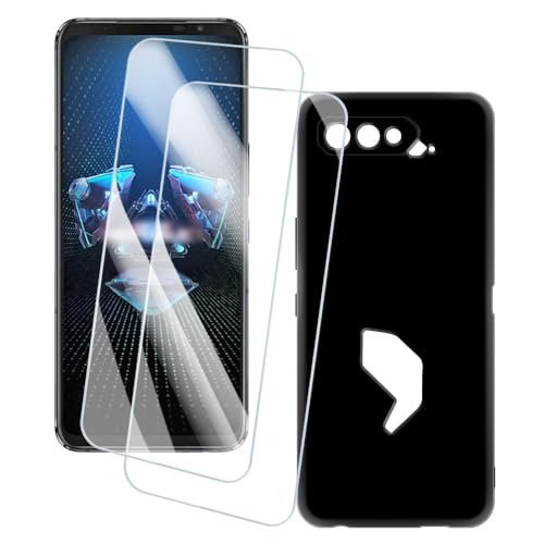 OAGELIM 2�Z�b�g �X�N���[���v���e�N�^�[ + �P�[�X Asus ROG Phone 5S ZS676KS (6.78 �C���`) �Ƃ̌݊������� �A�[�e�B�X�e�B�b�N�J�X�^���v�����g�J�o�[�Ƌ����K���X�t�B���� �X�N���b�`�h�~ (��)