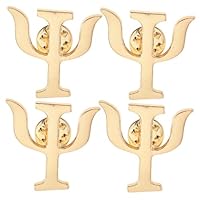 DEARMAMY 4 pièces Broche Psychologue Lettres Symboles Psychologie Pin Stylée pour Sac à Dos Pulls Cadeau Santé Mentale