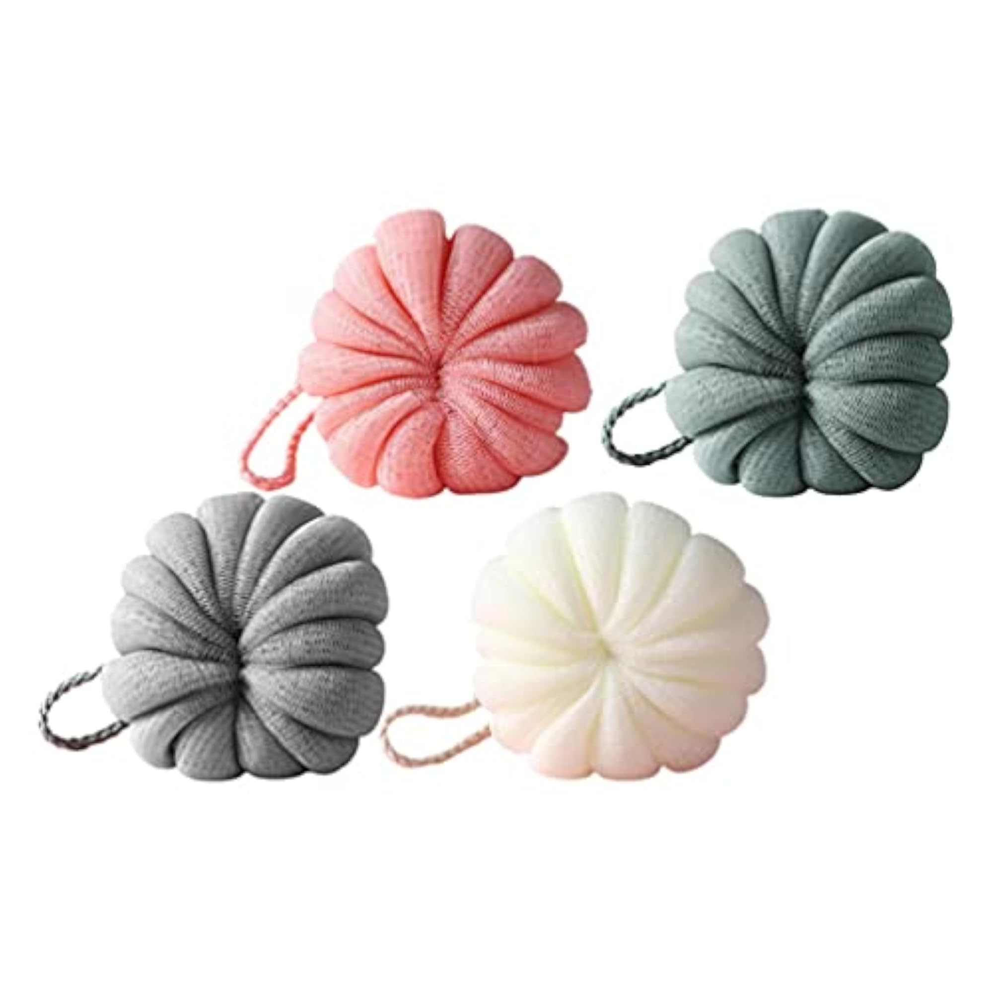 4PCS Pumpkin Bath Shower Loofah Sponge Set