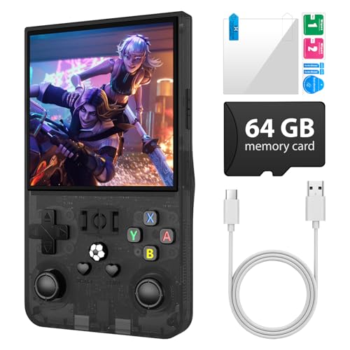 R36MAX Retro Handheld Game Console, Black