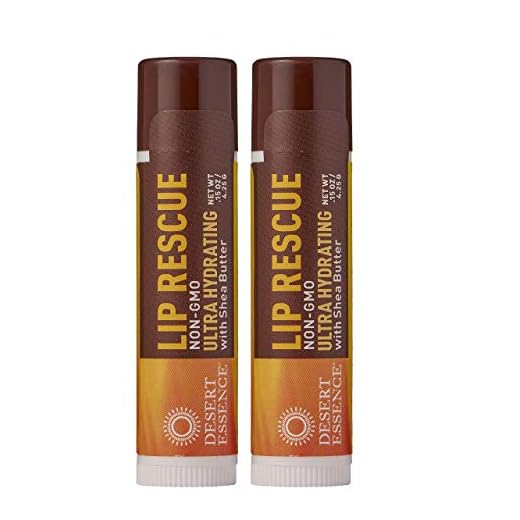 Desert Essence Lip Rescue Ultra Hydrating with Shea Butter - 0.15 Oz - Pack of 2 - Soft Moisturizer Balm Stick - Ginkgo Biloba Extract - Soothes Dry Or Cracked Lips - Vitamin E - Beeswax - Peppermint