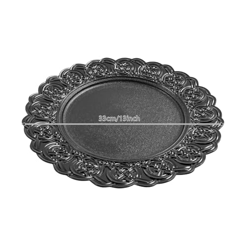 Platos cargadores redondos set 100 piezas negro miniatura 2