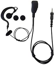 ICOM Compatible Incom Earphone Microphone (Compatible with 1 pin waterproof screw-in plug for Alinco/Yaes/Standard/Motorola), Earhook type FTH-107, FTH-108, FTH-208, FTH-307, FTH-308, SR-40, SR-45,