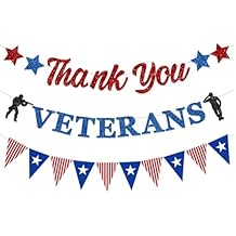 Thank You Veterans Decorations Banner Thank You to Our He roes Banner We Are So Proud of You for Veterans Police Military Army Employees, Memorial Day Veterans Day Party Decorations