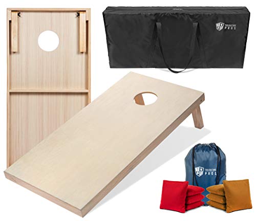 Tailgating Pros 4'x2' & 3'x2' Cornhole Boards w/Carrying Case & Set of 8 Cornhole Bags (You Pick Color) 25 Bag Colors! (Black/Turquoise, 3'x2' Boards)