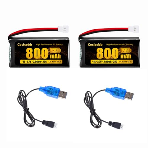 Cecicebb 3.7V 800mAh LiPo Battery with Molex Plug for Syma