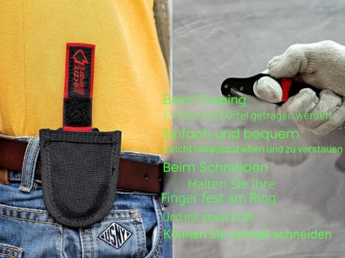 haihong Geschirre Drachenhaken Sicherheitsmesser Paragliding Fallschirmspringen mit Tasche 2020 Rot/Schwarz SK16