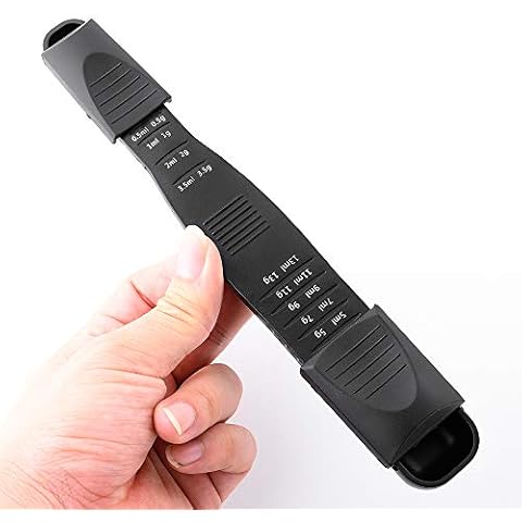 Latauar Adjustable Measuring Spoon, Creative Double End Adjustable Scale, Measuring Dry/Liquid Ingredients, Kitchen Metric Spoon for Baking,Cooking,Coffee,Sugar,Salt,Milk. Cover