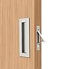 Dontay Pocket Door Pull Handle,304 Stainless Steel,Rectangle Recessed Flush Finger Pulls & Edge Spring Pull,No Lock,Hardware Set for More Than 1-1/8” Thickness Sliding Door(Brushed Nickel,6'')