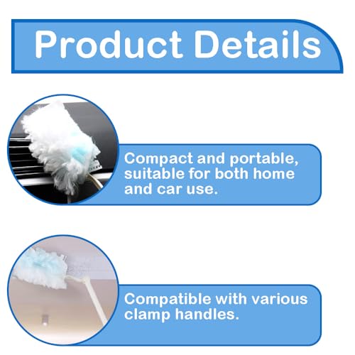 Electrostatic Flash Dust Magnet Refills, Disposable Blue Cleaning Dusters - Fluffy Microfiber Pads for Home, Car, Office and Blinds, No Handle Included (Blue 20pcs)