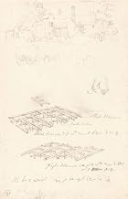 Studies of a Farmhouse Covered Wagon and Harrows Poster Print by Robert Hills (18 x 24)