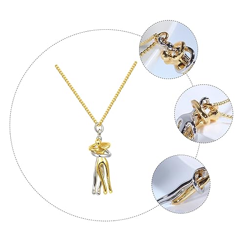 HAWILLOSCH Collier De Couple Enlacé Élégant Doré, Pendentif Romantique, Bijoux Pour Couples, Présent Saint-valentin, Fête, Usage Quotidien, Accessoire – vue 6
