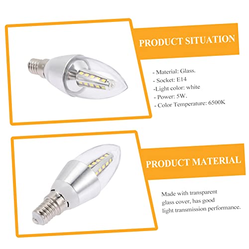 Osaladi 10 Pcs Light Bulb Antique Candle Holder Vintage Light Bulbs Antique Light Bulbs Transparent Candle Light Bulbs Small Light Bulb Emergency Light Bulb Chandelier Light Bulbs White #TOP30