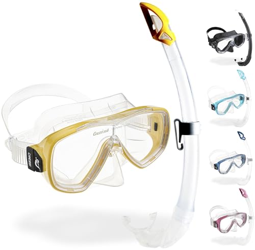 Cressi Onda Combo - Conjunto Máscara Onda y Tubo México, Transparente/AmarilloTalla Única, Adulto Unisex