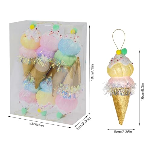 LANGXUN 6 STK. Candy Land 2025 Weihnachtsbaumdeko, Party Deko Hänger Zuckerstock Weihnachtsschmuck Handwerk (17cm EIS) – Ansicht 2