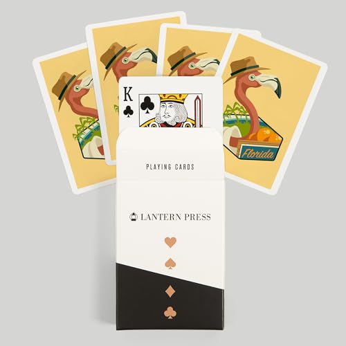 Lantern Press Florida, Flamingo y Naranjas, 52 naipes Poker miniatura 6