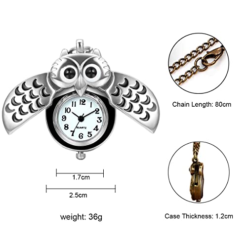 Image of JewelryWe Vintage Pocket Watch Cool Gear Steampunk Retro Pendant Necklace Watches for Men Women Halloween Costumes Daily and Office