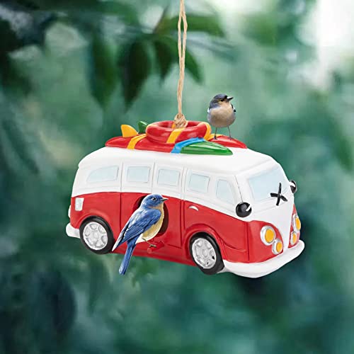 Bird Houses For Outside Decorations Bus Birdhouse Resin Hanging Handmade Bird Nest Garden Decorations For Garden Decor Outdoor Gifts For Gardening Lovers #TOP5