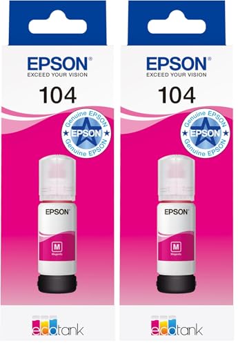 Image of Epson EcoTank 104 Magenta Genuine Ink Bottle (Pack of 2)