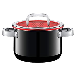 WMF FUSIONTEC 05.1730.5290 Lot de 2 casseroles en verre 3,7 l Rouge
