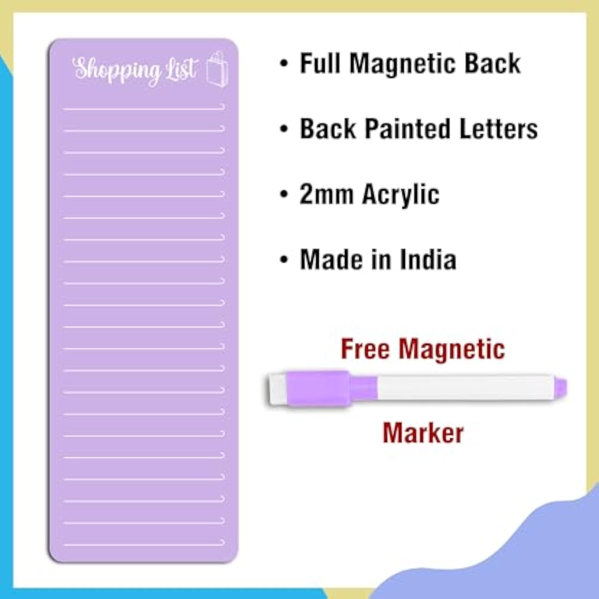 Magnetic Shopping List Grocery Fridge Magnet with Marker